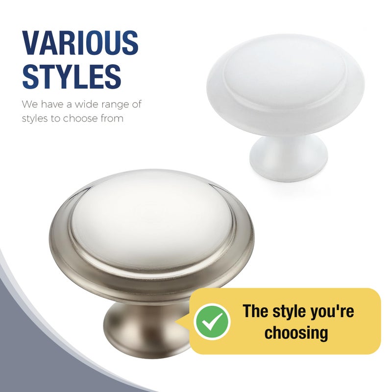 JOY DECOR 18 Pack Brushed Nickel Cabinet Drawer Hardware 30mm Kitchen Cabinet Knobs Drawer Pulls with Installation Screws for Dressers Kitchens Cupboard - Image 4