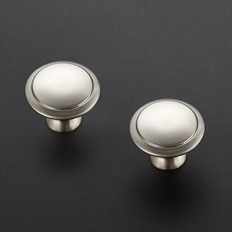 JOY DECOR 18 Pack Brushed Nickel Cabinet Drawer Hardware 30mm Kitchen Cabinet Knobs Drawer Pulls with Installation Screws for Dressers Kitchens Cupboard - Image 2