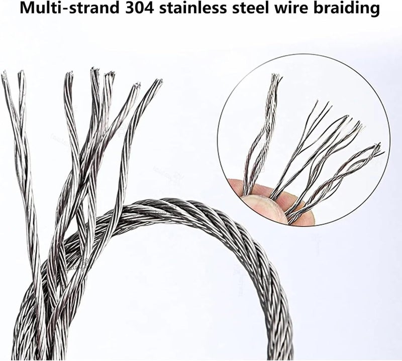 Stainless Steel Wire Rope Mesh Netting, Flexible Garden & Balcony Fence, Durable Poultry & Animal Cage Net Roll (5cm, 1x2m) - Versatile Parapet Safety Solution - Image 2