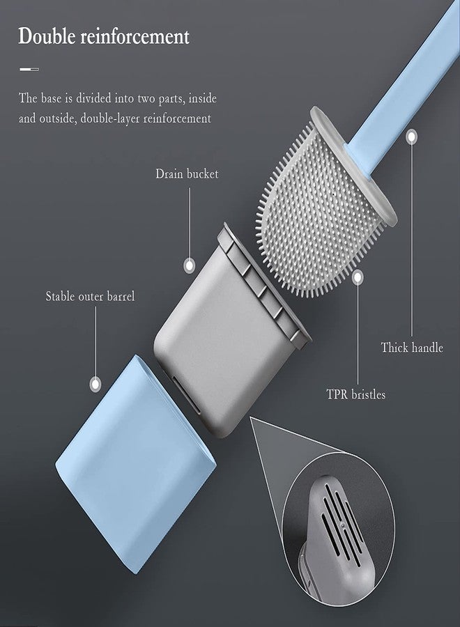 Zapsol Silicone Toilet Brush with Holder | Flexible Toilet Cleaning Brush with Stand | Non-Scratch Quick Dry Bathroom Toilet Cleaner for Western Toilets (Pack of 1) - Image 5