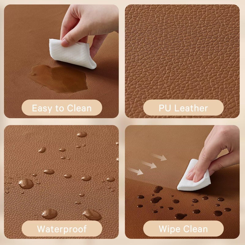 ILPEOD Waterproof Baby Play Mat for Floor 1.3" Thick Memory Foam 59 * 59 Cushion Playpen Playmat Tummy Time Nursery Rug Pad Mattress Create Soft & Safe Area for Infants,Toddler,Kids,Chestnut - Image 3