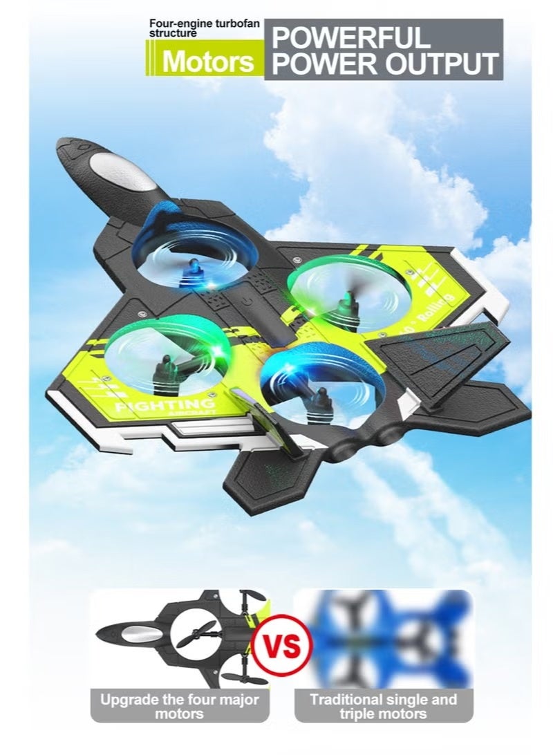 KORAX RC Remote Control Airplane 2.4G Remote Control Fighter Drone Hobby Plane Glider Airplane EPP Foam Toys RC Drone Kids Gift Green - Image 2