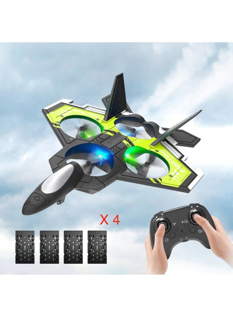 KORAX RC Remote Control Airplane 2.4G Remote Control Fighter Drone Hobby Plane Glider Airplane EPP Foam Toys RC Drone Kids Gift Green - Image 1