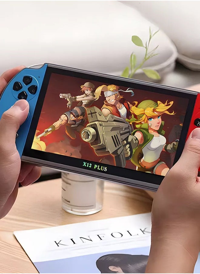 X12 Plus وحدة تحكم ألعاب فيديو لاسلكية مدمجة في 1000 لعبة 7 بوصة