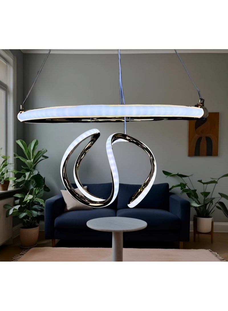 نجفة مودرن حديثة LED بالريموت لتزيين السقف يناسب جميع الديكورات