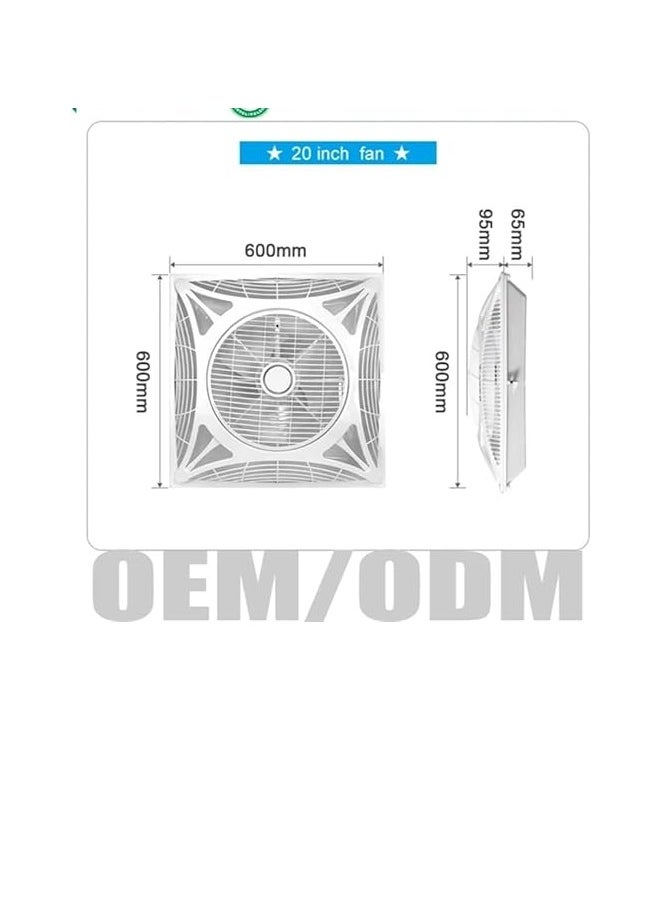 ESNCO Ceiling Fan with 4 LED Lights, 60x60-14 cm, Remote Control, Low Noise, Energy Saving, High Air Flow, 3 Speeds  - Image 2