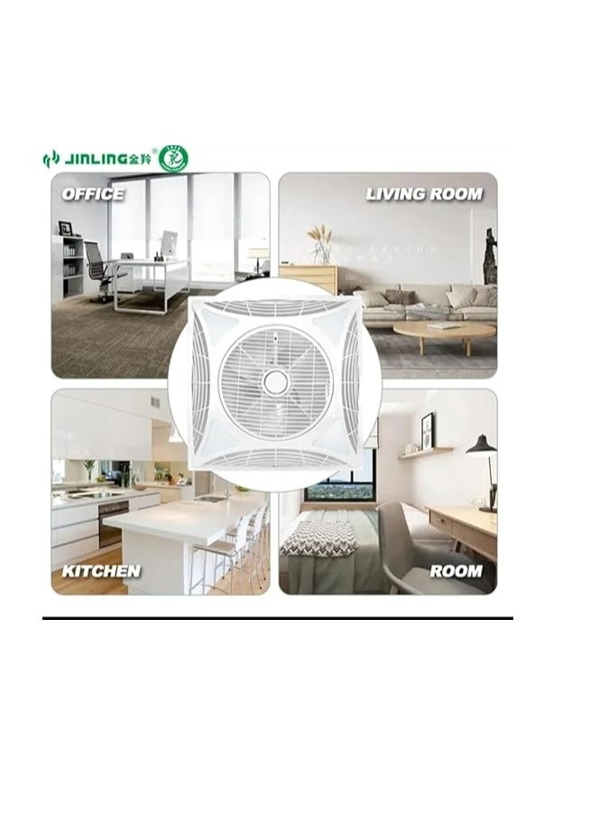 ESNCO - Ceiling Fan with 4 LED Lights, 60x60-14 cm, Remote Control, Low Noise, Energy Saving, High Air Flow, 3 Speeds - Image 1