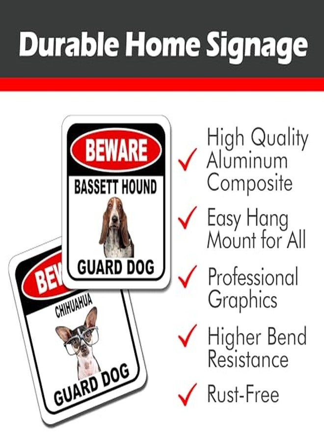 وورك هاوس ساينس لافتة خارجية من الألومنيوم المركب مقاس 8.5 × 10 بوصات، تحذير أمني معدني للفناء، والسور، والشرفة، والممتلكات، والمتاجر - ممنوع الدخول، تحذير، كلاب هجومية - Image 3