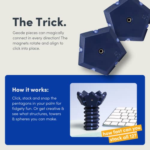 Speks Geode Magnetic Fidget Toy | Sensory Desk Toy for Adults & Teens 14+ | Stress Relief Gift | Sphere, Space Cadet - Image 5