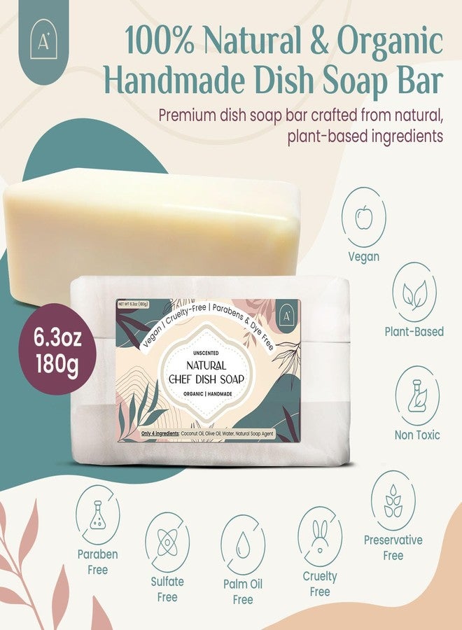 Auranest AURA NEST All Natural Dish Soap Bars - Bar Soap for Dishes, Biodegradeable Dish Soap Block, Kitchen Soap, All Natural Non Toxic, Low Waste Kitchen Dishwashing Bar Soap-Unscented, (1 Pack, 6.3oz) - Image 2