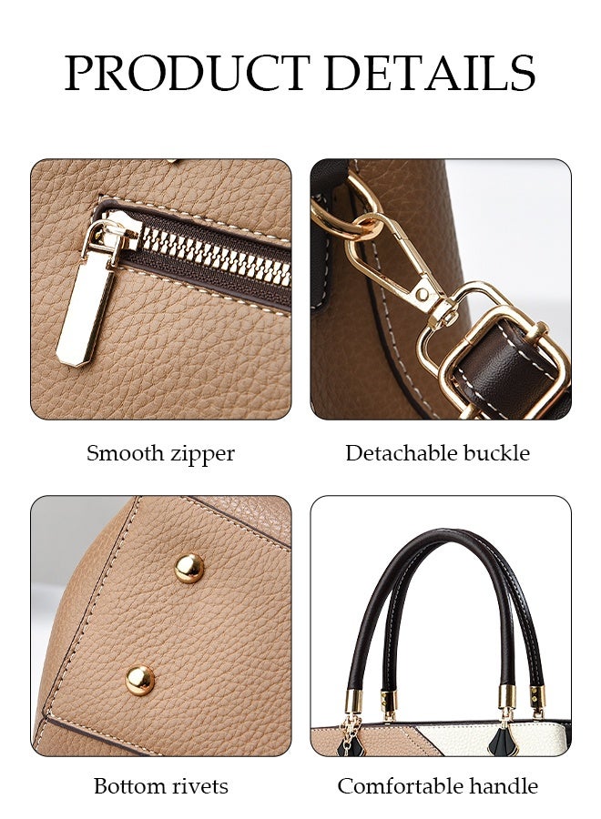 DUNISO Women's Handbag，Portable Large Capacity Shoulder Bag，PU Leather Tote Messenger Bag，Crossbody Bag with Top Handle，Equipped with Adjustable Shoulder Straps，Durable and Sturdy，Suitable for Shopping, Traveling, and Dating  - Image 2