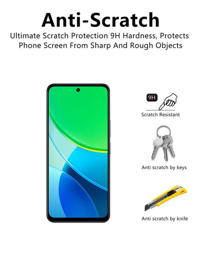 2 Pack Screen Protector for Vivo Y19s | Tempered Glass Available in Combo Pack Compatible with Vivo Y19s | Screen Protector Full HD Quality Tempered Glass Anti-Scratch Edge to Edge Coverage with Easy Installation Kit - Black