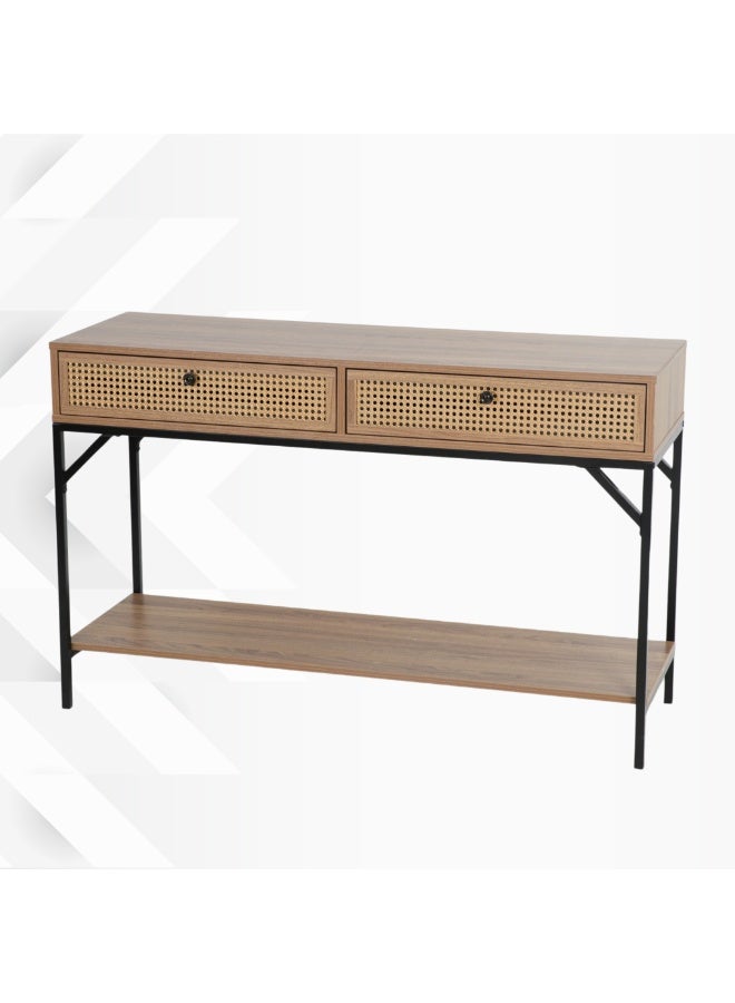 PixelsFurniture Pixels Furniture Console Table, Entryway with Wood Top and Metal Ends, Versatile - Image 2