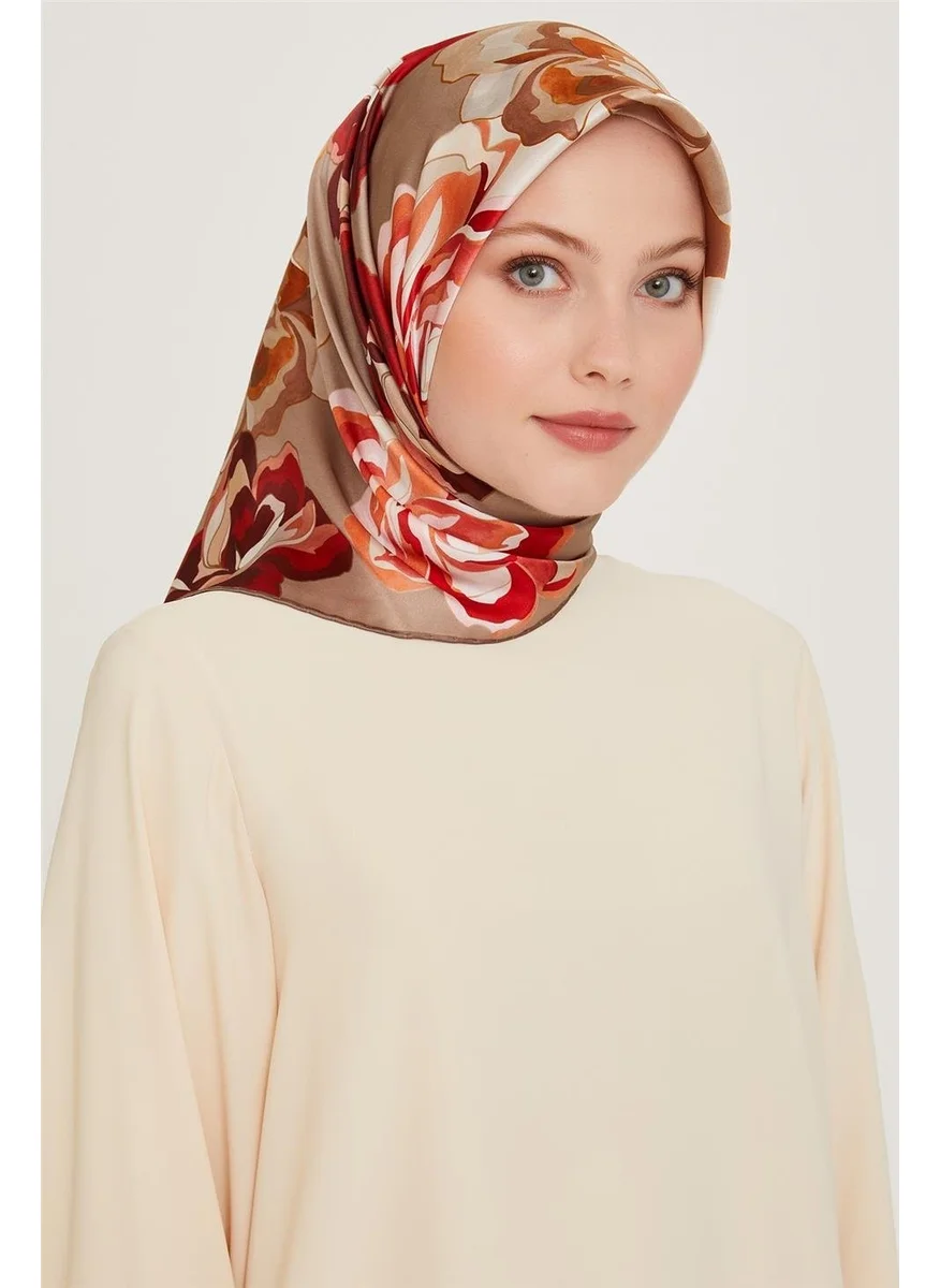 ARMINE Floral Patterned Sura Pure Silk Scarf 9234D 01 01