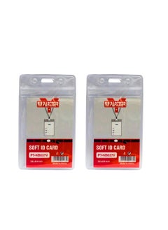 PARTNER ID Card Holders Waterproof Clear Plastic Perfect for Credit Cards, ID Swipe Cards, Key Cards, and Driver's License PVC Material (Pack of 2)  - Image 1
