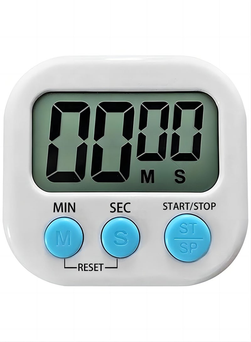 LCD Digital Kitchen Countdown Magnetic Timer White  - Image 1