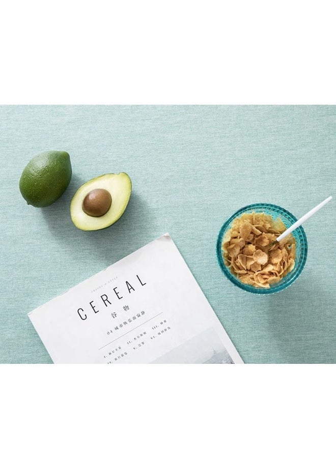 آنا غطاء طاولة مزين بحواف من الدانتيل، مقاوم للماء والزيوت وسهل التنظيف، بمحاكاة القطن والكتان مع شرابات.90*140cm - Image 4