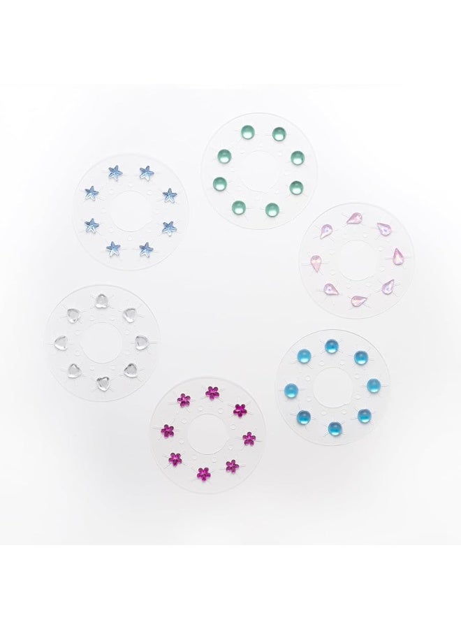 blinger On The Go Mini Refill Pack â€“ Fun | 6 Mini Discs â€“ 48 Rhinestones | Bling In Brush Out | Works with blinger Mini Hair Styling Tool (Multicolored) - Image 1