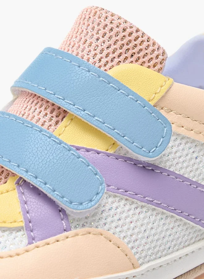 Barefeet Girls Colourblock Shoes with Hook and Loop Closure