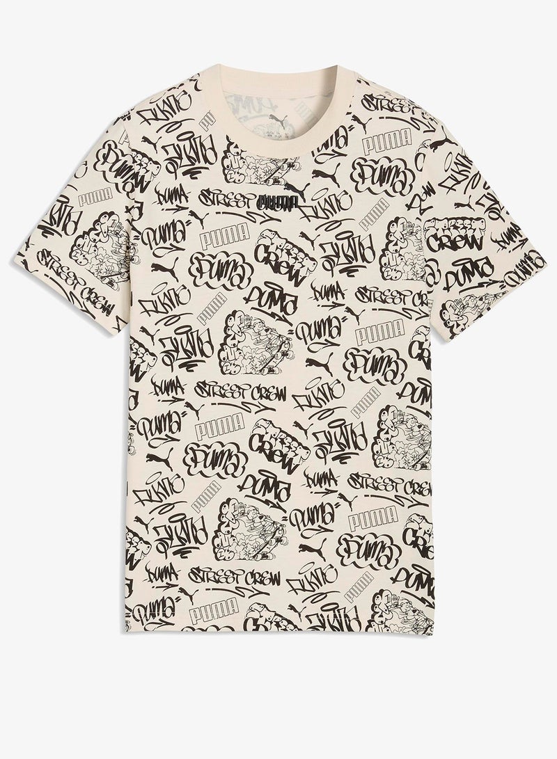 بوما تيشيرت مطبوع بالكامل بتصميم التسعينيات للشباب - Image 4