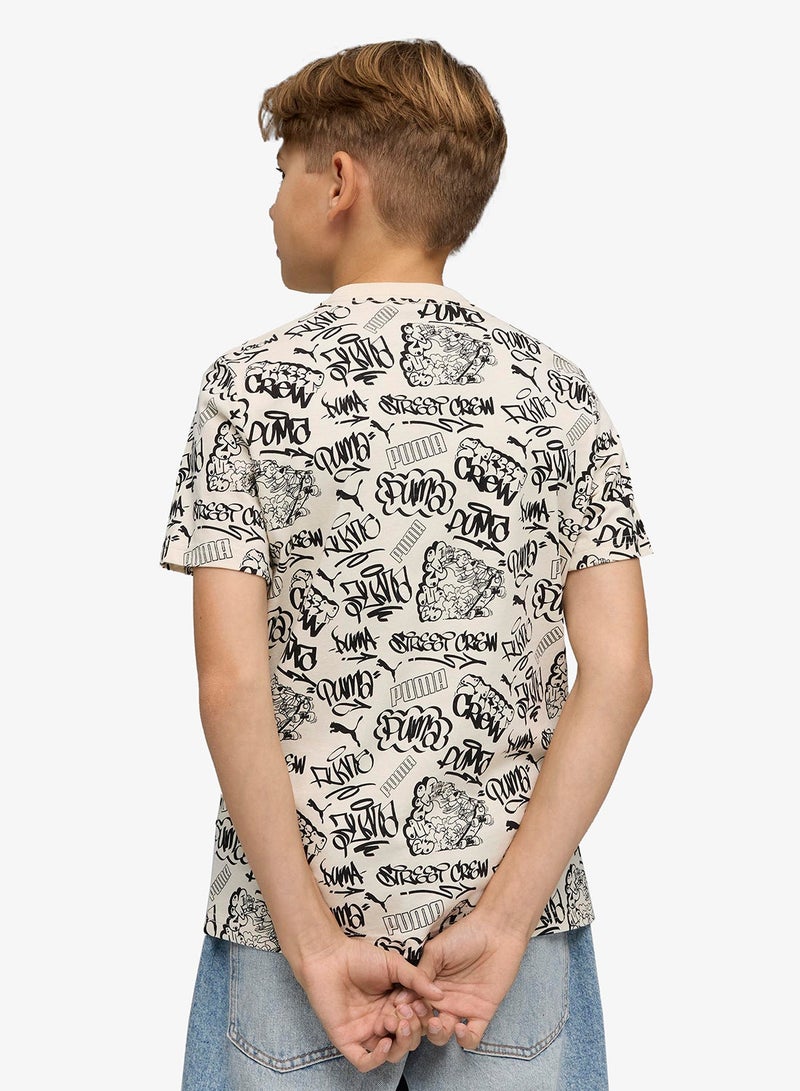 بوما تيشيرت مطبوع بالكامل بتصميم التسعينيات للشباب - Image 2