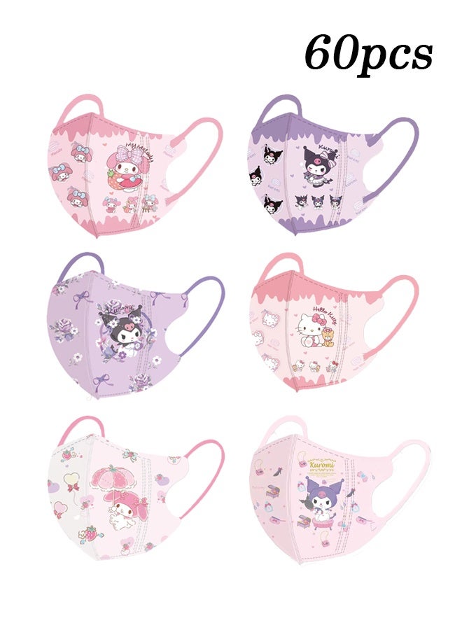 Sanrio Individually wrapped children's disposable masks, 60 pieces of masks for children and teenagers, 3-layer cute unisex children's masks - Image 1