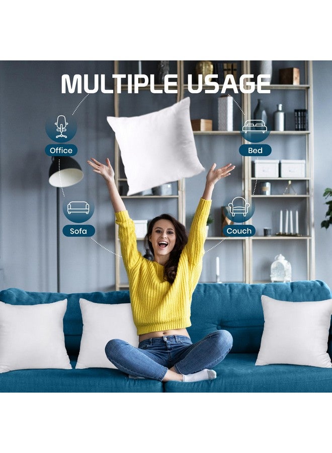 Utopia Bedding Throw Pillows (Set of 4, White), 16 x 16 Inches Pillows for Sofa, Bed and Couch Decorative Stuffer Pillow - Image 5