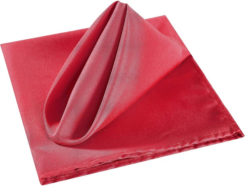 Cupuamon Cloth Napkins 20x20 inch Washable Polyester Dinner Napkins Soft Table Napkins for Wedding Party Dining BanquetRed12PCS - Image 3