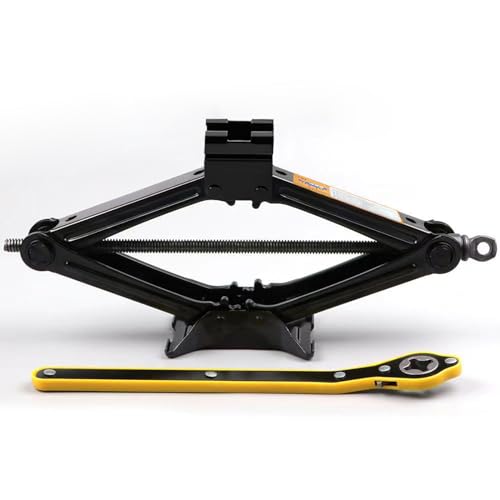snaliobde Car Jack Kit - Scissor Jack for Car Lifting Heavy-Duty Tire Jack Tool Kit with Lug Wrench (1T) - Image 1