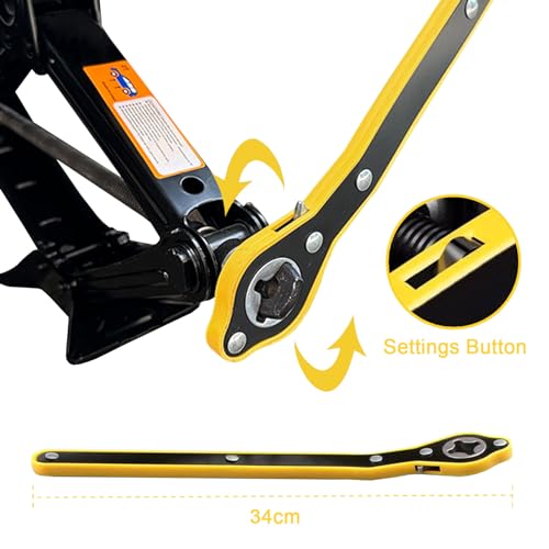 snaliobde Car Jack Kit - Scissor Jack for Car Lifting Heavy-Duty Tire Jack Tool Kit with Lug Wrench (1T) - Image 5