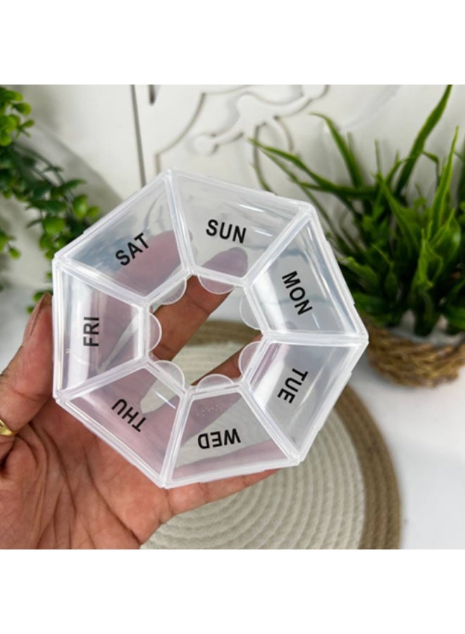 Compartment Daily Medication Organizer – Portable Pill Box with Secure Lids for Vitamins, Pills, Supplements & Tablets – Compact Weekly Pill Organizer for Travel & Home Use - Image 1