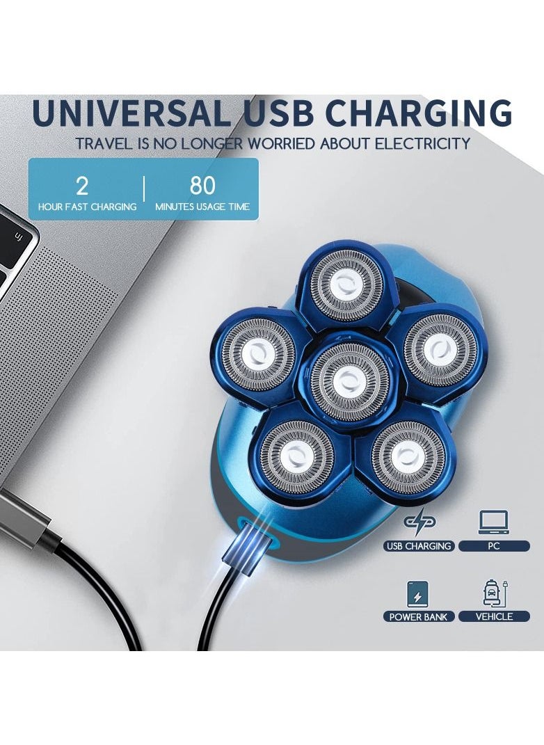 DSP - Household USB Rechargeable Whole Body Washable Men's Shaver 6D Floating Shave electric Shaver - Image 1