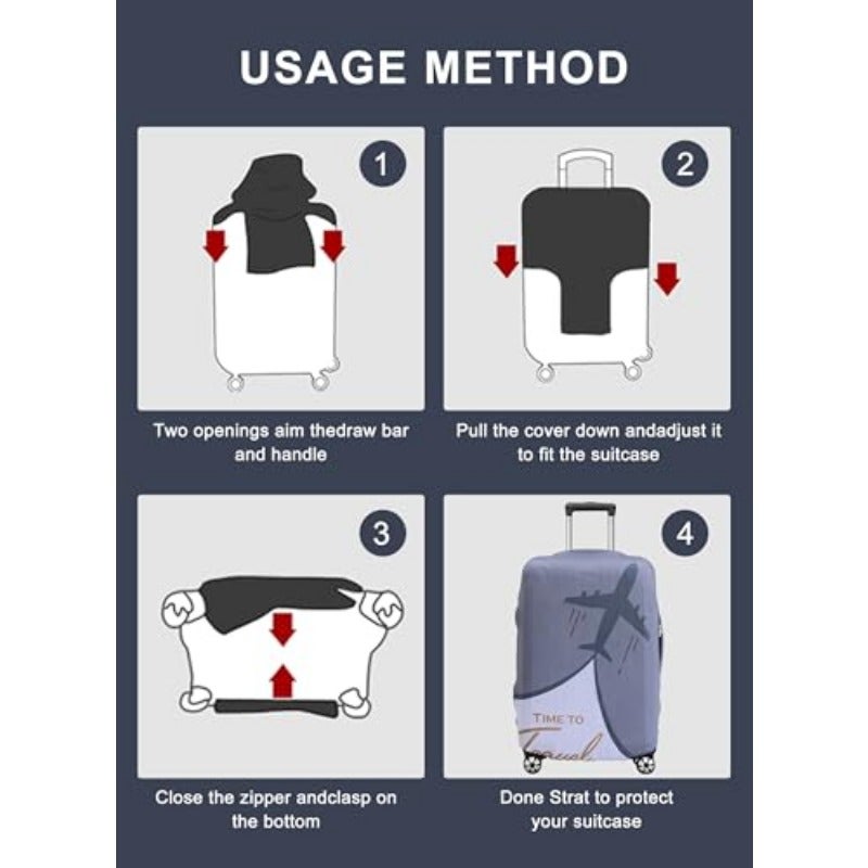 Homarket Travel Luggage Cover Protector18-32 Inch Washable Stretchable Elastic Luggage Cover Elasticated Bag Suitcase Protector for Travel - Image 5