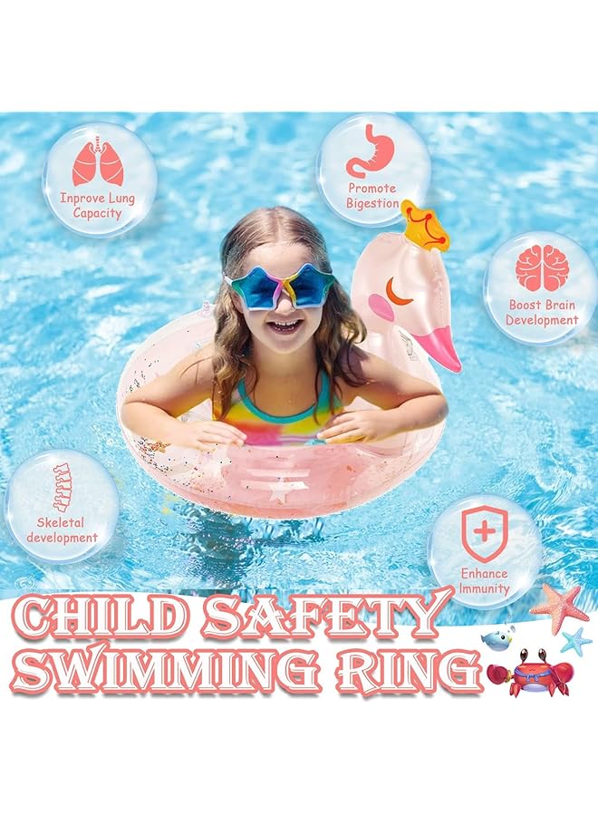 KASTWAVE Baby Swimming Float For Kids Inflatable Pool Float Swimming Ring With Safety Seat And Handle Swan Fun Water Toy Accessories For Age 1 4 Year Old Baby Boys Girls Summer - Image 3