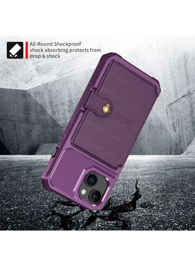 اس-توب جراب هاتف iPhone 15 محفظة مغناطيسية وحقيبة بطاقات جلدية - Image 4