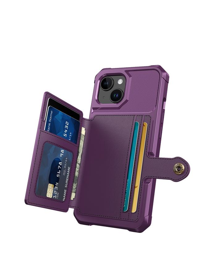 اس-توب جراب هاتف iPhone 15 محفظة مغناطيسية وحقيبة بطاقات جلدية - Image 3