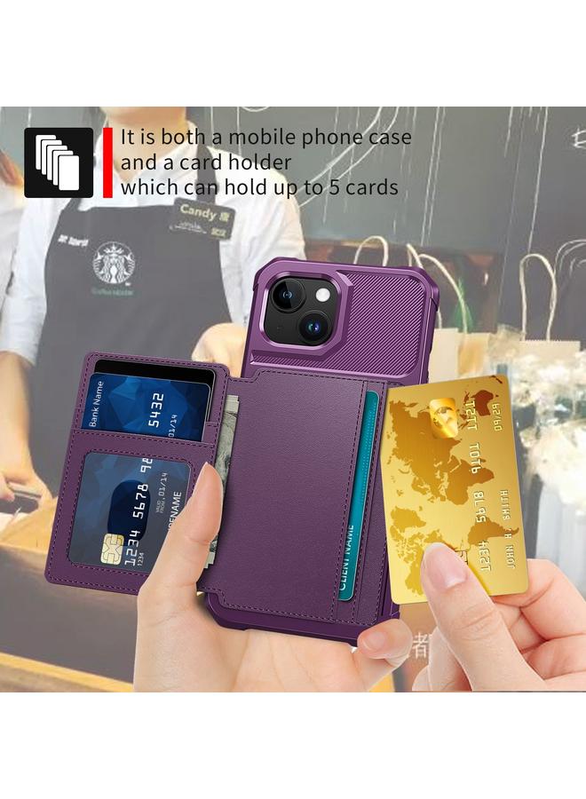 اس-توب جراب هاتف iPhone 15 محفظة مغناطيسية وحقيبة بطاقات جلدية - Image 5