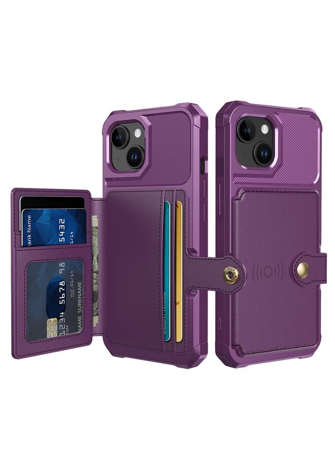 اس-توب جراب هاتف iPhone 15 محفظة مغناطيسية وحقيبة بطاقات جلدية - Image 1