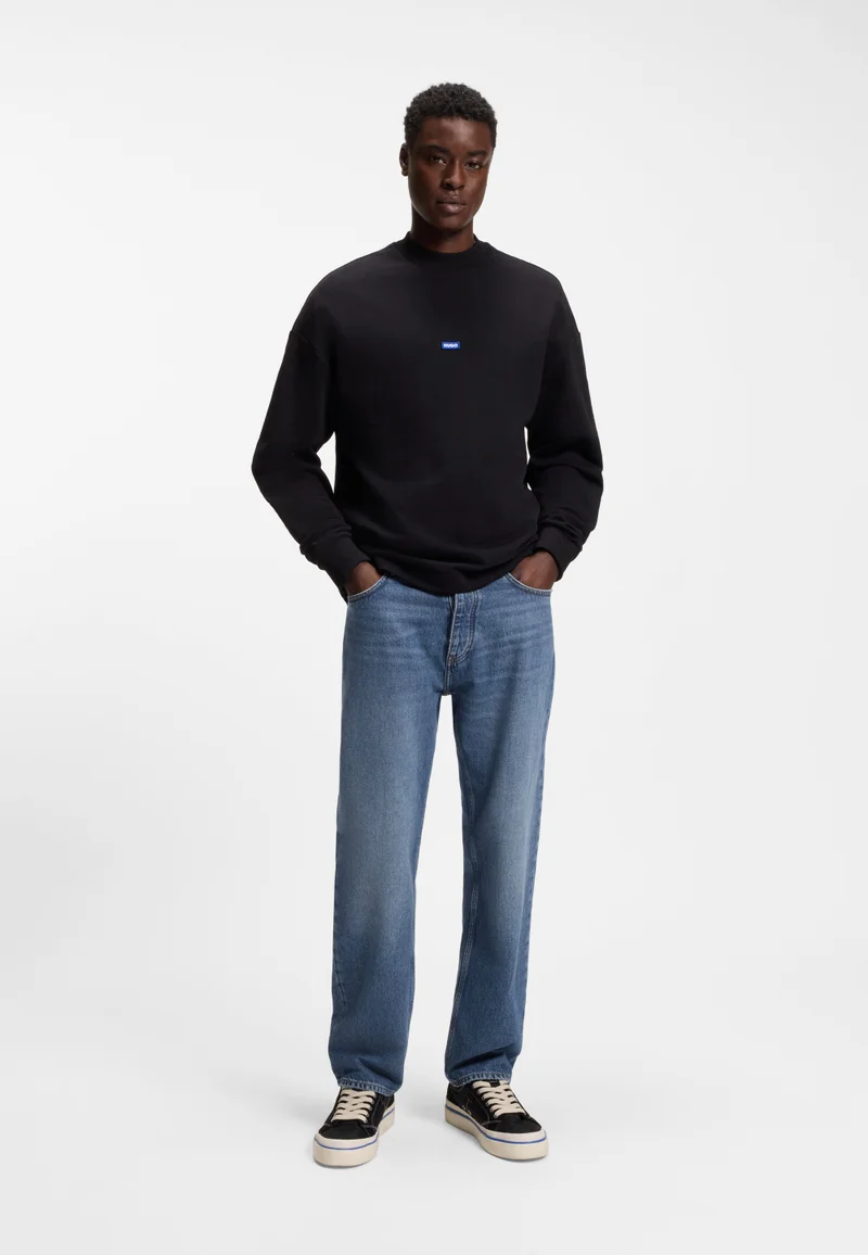 HUGO Dark Blue Regular-fit jeans in mid-blue stonewashed cotton denim for Men | Best Price UAE