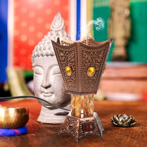 Drumstone 𝟏𝟓 𝐘𝐄𝐀𝐑𝐒 𝐖𝐀𝐑𝐑𝐀𝐍𝐓𝐘 Arabic Electric Incense Burner – Elegant Bakhoor Censer for Home & Office | Electric Perfume Diffuser for a Luxurious Ambiance - Image 3