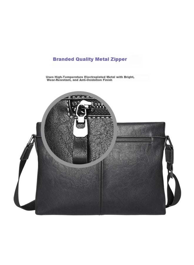 Cow Men's Business Casual Shoulder Bag Crossbody Fashion Trendy C-9808 Horizontal Style - Image 3