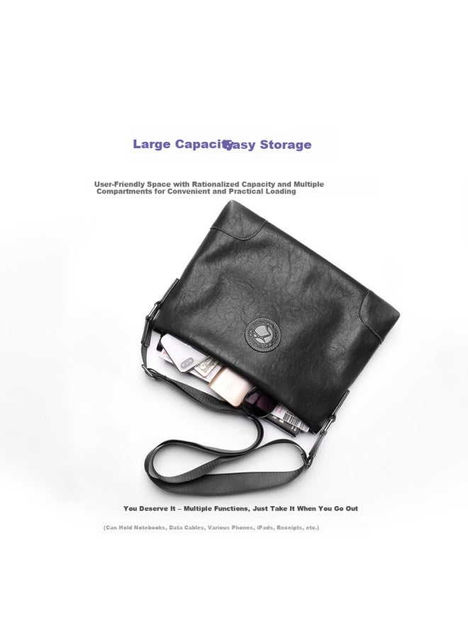 Cow Men's Business Casual Shoulder Bag Crossbody Fashion Trendy C-9808 Horizontal Style - Image 2