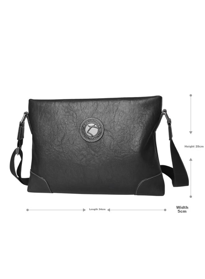 Cow Men's Business Casual Shoulder Bag Crossbody Fashion Trendy C-9808 Horizontal Style - Image 4