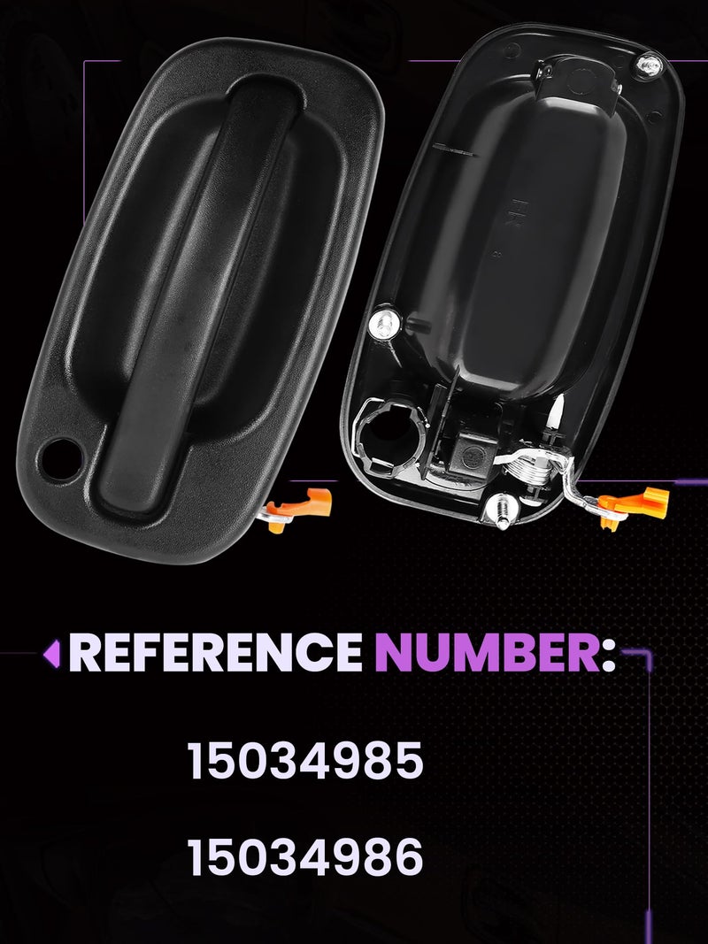 Pnkauto 2026 New Upgrade Front Left & Right Exterior Door Handles Set with Key Hole, Compatible with 1999-2007 Chevy Silverado Suburban Tahoe Avalanche GMC Sierra Yukon Escalade, Replaces# 15034985, 15034986 - Image 3