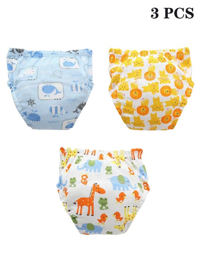 Beauenty 3-piece Potty Training Pants for Baby Toddler, 6 Layers Breathable Cotton Absorbent Trainer Underwear, Waterproof Reusable Diaper Pants, Washable Nappy Shorts, for Boys & Girls 9-14kg - Image 1