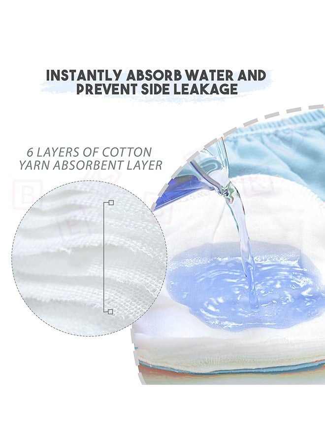 Beauenty 3-piece Potty Training Pants for Baby Toddler, 6 Layers Breathable Cotton Absorbent Trainer Underwear, Waterproof Reusable Diaper Pants, Washable Nappy Shorts, for Boys & Girls 9-14kg - Image 2
