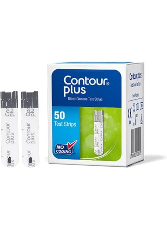BAYER - Contour Plus Glucose Test Strips (50 Pieces) - Image 1