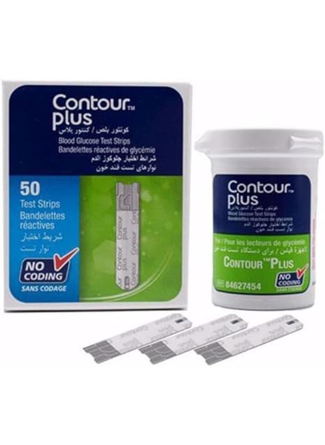 BAYER - Contour Plus Glucose Test Strips (50 Pieces) - Image 1