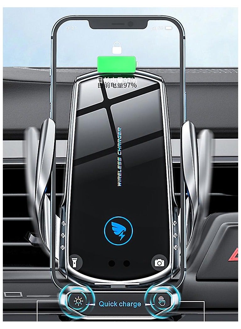 general Car bracket wireless charging support bracket automatic induction opening and closing air vents magnetic navigation cell phone holder - Image 2