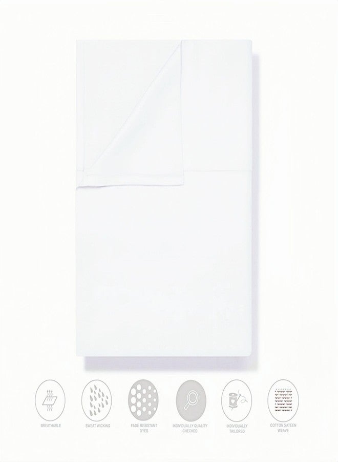 HMACOLOR BEDDING King Size Flat Sheet Only, Soft 300 Thread Count 100% Cotton Flat Sheets, Cool & Breathable Bed Sheets, Top Sheet, Flat Sheet Only, Single Flat Sheets Only (King, White) - Image 3